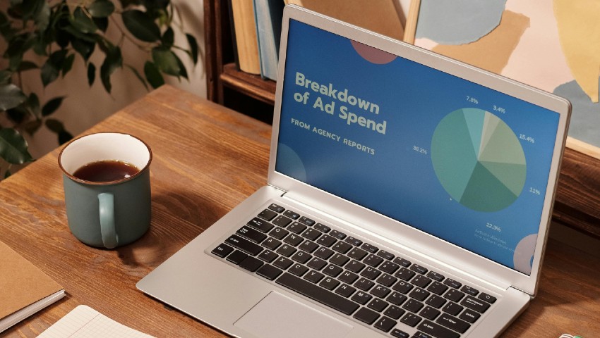 A laptop showing paid search methods.